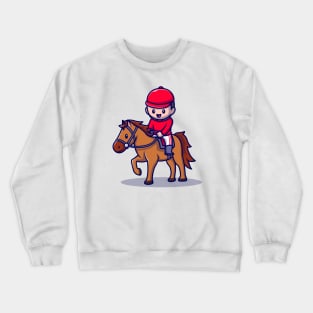 Cute People Riding Horse Crewneck Sweatshirt